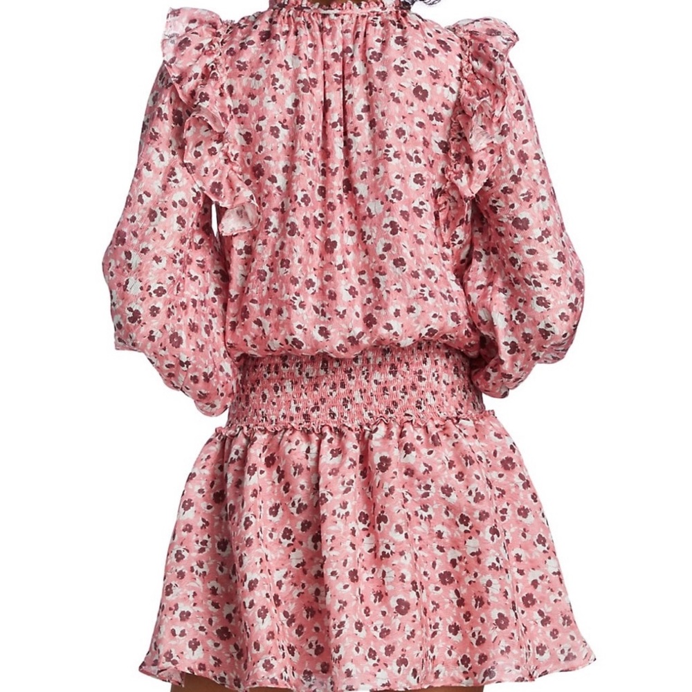 Ramy Brook Pink Floral Ruffled Penelope Mini Dress NWT - Picture 5 of 10